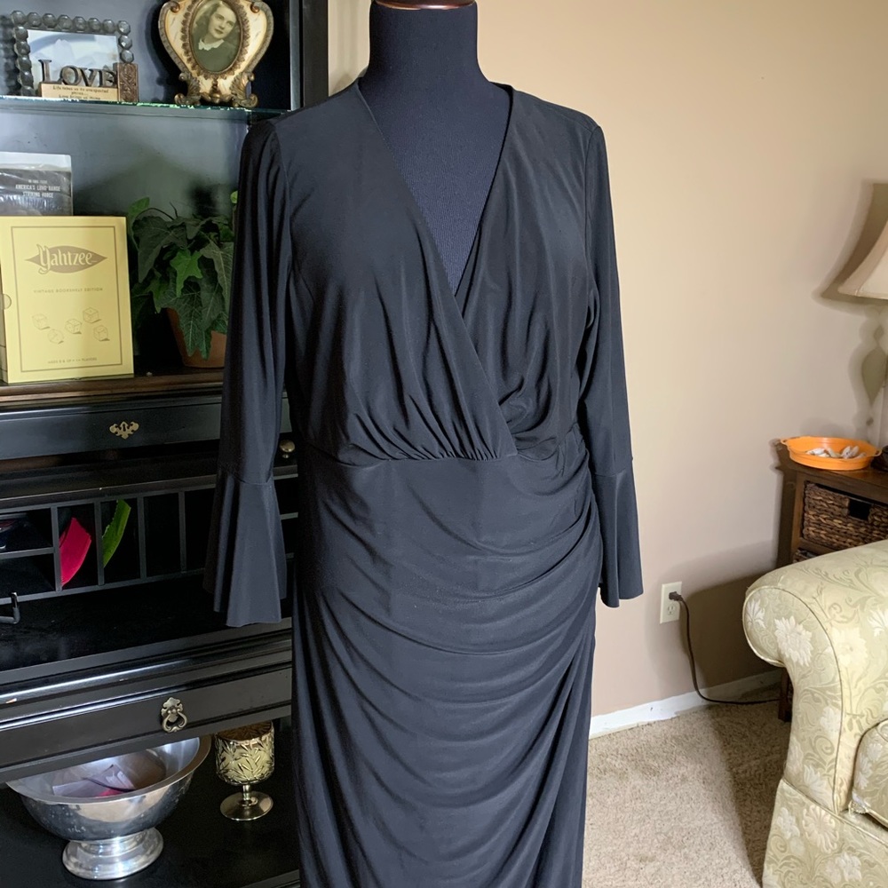 Lauren Ralph Lauren black jersey dress. 16W